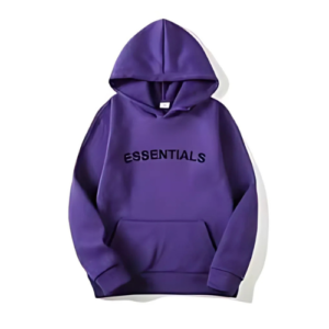 Essentials Purple Hoodie – Bold, Stylish & Comfortable