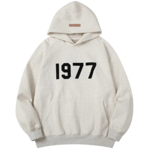 Essentials Light Grey 1977 Hoodie – Classic & Stylish